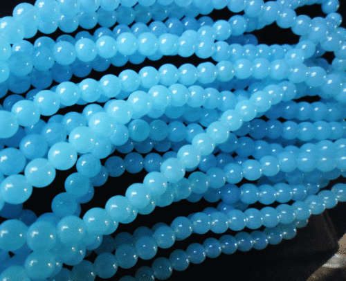30% Off Sale! Light Blue Smokey Glass Rounds  , 6mm - Per String of +/- 140.