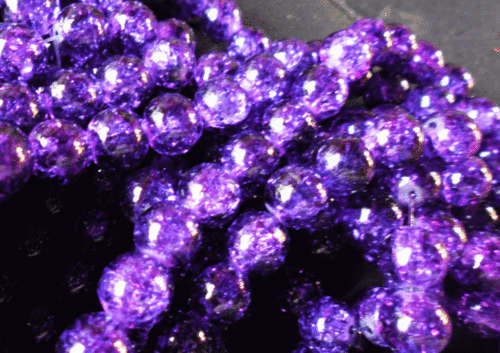 Christmas Sale!!  Purple Crackle Glass Rounds, 8mm - Pack of 20.