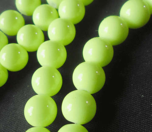 SPRING BLING SALE!! Electric Yellow Opaque Glass Rounds  ,10mm - Per String of +/- 85.