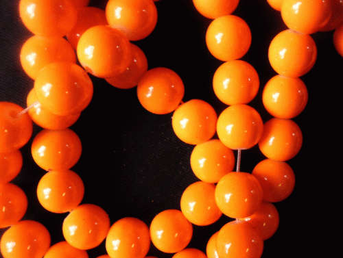 SPRING BLING SALE!! Electric Orange Opaque Glass Rounds  ,10mm - Per String of +/- 85.