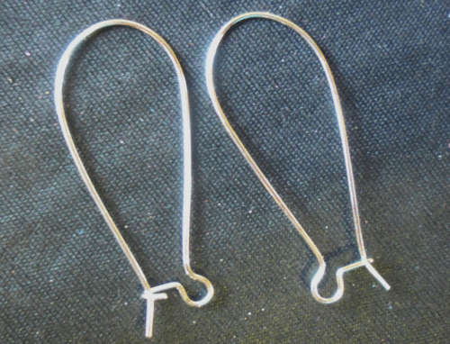 Silver Tone Earring Wires, 37mm x  16mm - Pack of 20.