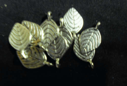 Nickle Leaf Charm, 16mm x 10mm - Pack of 10.