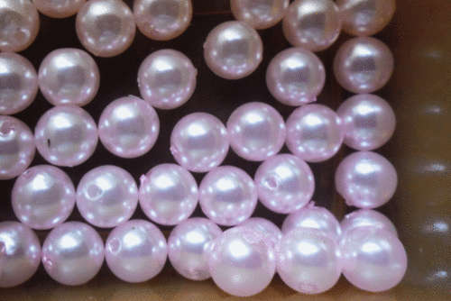 Acrylic Pink Pearls, 8mm - Pack of 50.