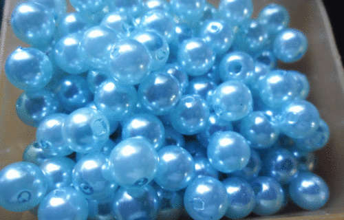 Acrylic Light Blue Pearls, 10mm - Pack of 25.