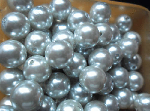 Acrylic Silver Pearls, 10mm - Pack of 25.