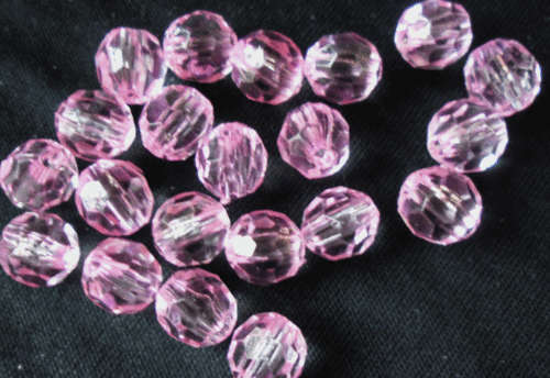 Acrylic Pink Facet, 8mm - Pack of 50.