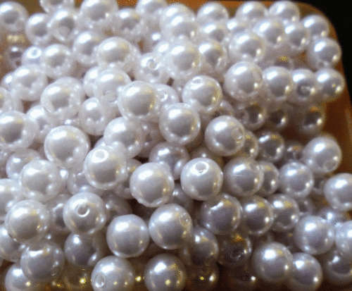 Acrylic Ivory Pearls, 6mm - Pack of 50.