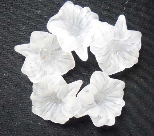 Acrylic White Orchid, 32mm x 27mm - Pack of 10.