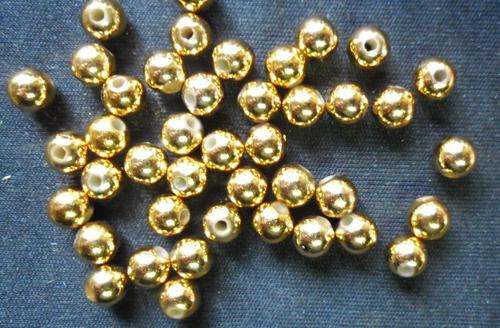 Acrylic Gold Rounds, 6mm - Pack of 50.