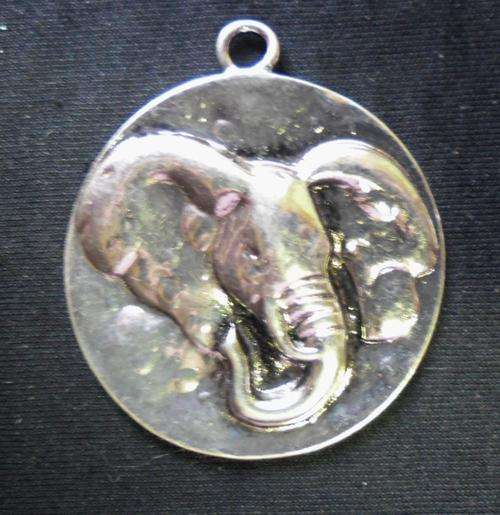 WINTER SALE!! Nickle Elephant Pendant, 40mm - Sold Individually.