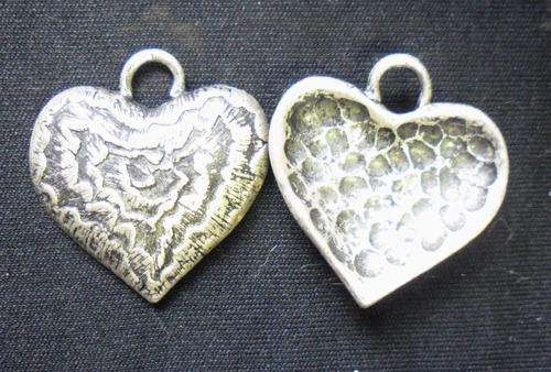 Nickle Heart Pendant, 29mm x 28mm - Sold Individually.