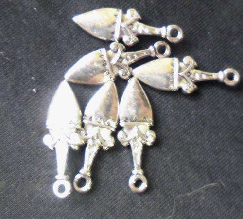 Nickle Sword Charm, 23mm x 8mm - Pack of 10.