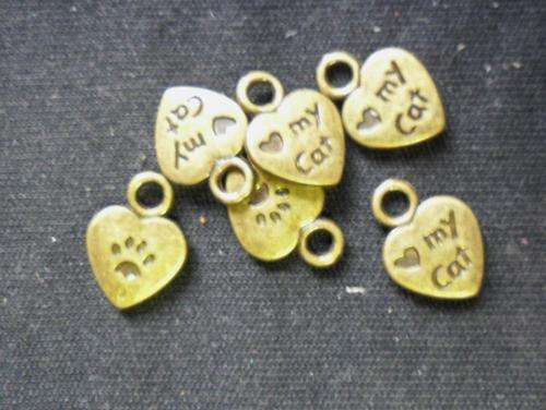 Bronze Heart Charm, 12mm x 8mm - Pack of 10.