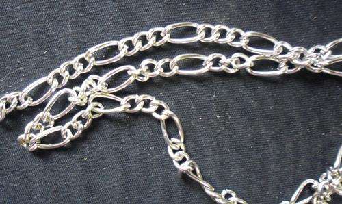 Nickle Chain Varigated Link, 5mm and 10mm x 5mm - Per Meter.