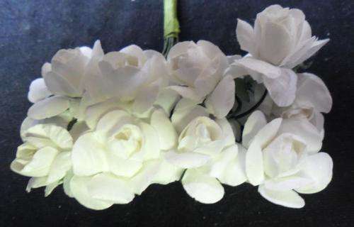 White Paper Rose, 15mm Bloom - Per Bunch.