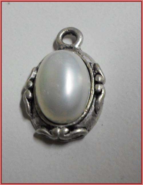 Antique Silver Pendant Cross,Pearl Inlay, 23mm x 15mm - Sold Individually.