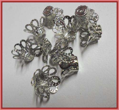 Nickle Beadcap, 12mm x 8mm - Pack of 20.