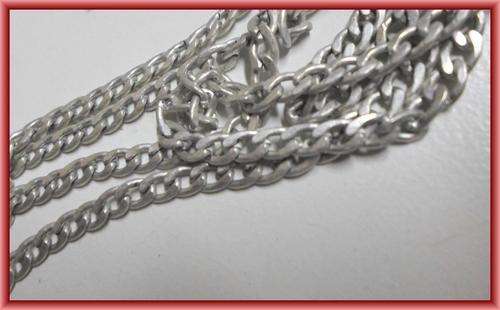 Antique Silver Flat Link Chain, 7mm x 5mm - Per Meter.