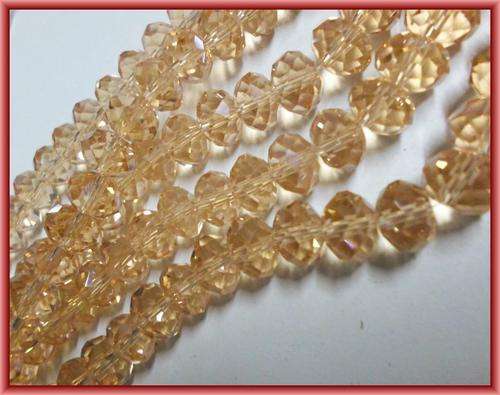 WINTER SALE!! Peach Facet Glass Rondelle, 10mm - Per String.
