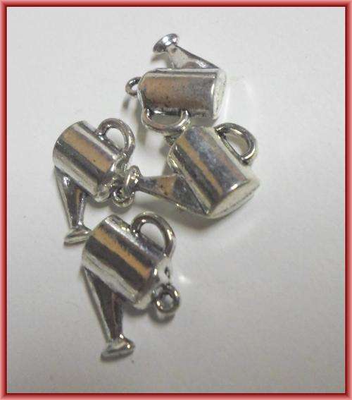 WINTER SALE!! Nickle Watering Can Charm, 14mm x 16mm - Pack of 5.