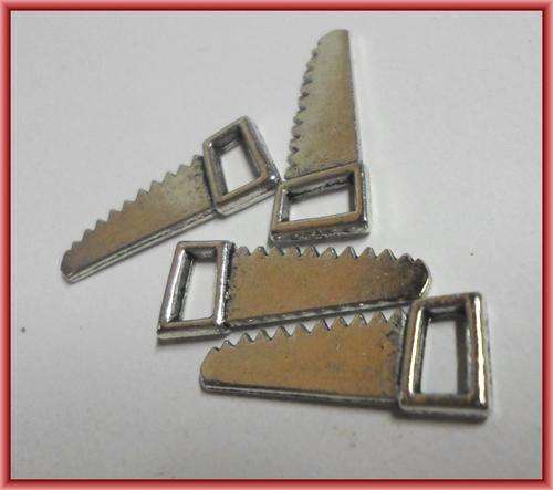 Nickle Saw Charm, 24mm x 10mm - Pack of 10.