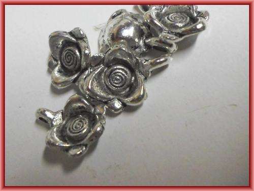 Nickle Flower Charm, 16mm x 12mm - Pack of 10.