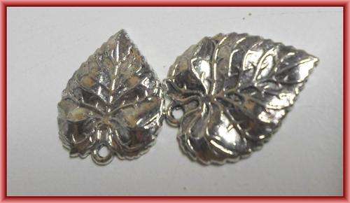 Nickle Leaf Charm, 26mm x 23mm - Pack of 5.