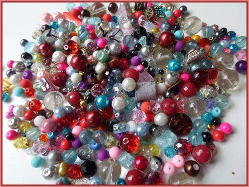 BRAND NEW BATCH!!!  1 kg Mixed Glass Beads and Metal Findings.