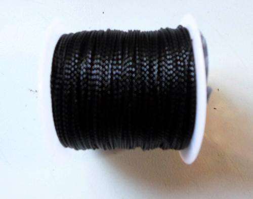 Black Braided Cord - Per 20m Roll.