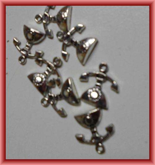 Nickle Phone Charm, 16mm x 15mm - Per Pack of 10.