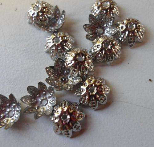 WINTER SALE!!  Nickle Beadcap, 10mm - Pack of 50.