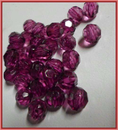 Acrylic Purple Facet Rounds, 8mm  - Pack of 50.