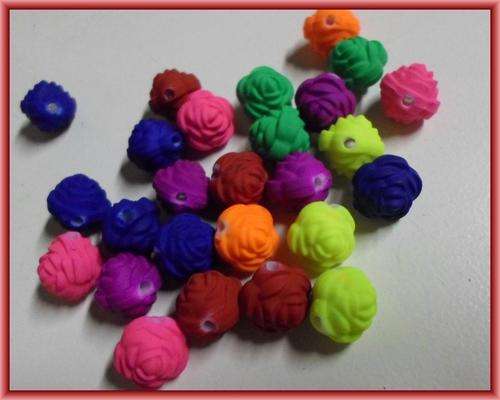 Valentines Knock Down: Neon Acrylic Rose Mix, 10mm - Pack of 10.