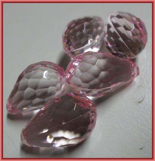 FOR A TENNER SALE!! Acrylic Pink Facet Drop, 24mm - Pack of 10 X 2!