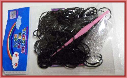 Loom Bands, Black -  Per Pack.
