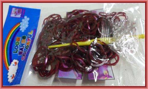Loom Bands, Burgandy -  Per Pack.