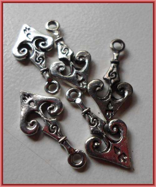 Nickle Anchor Charm, 22mm x 11mm - Pack of 10.