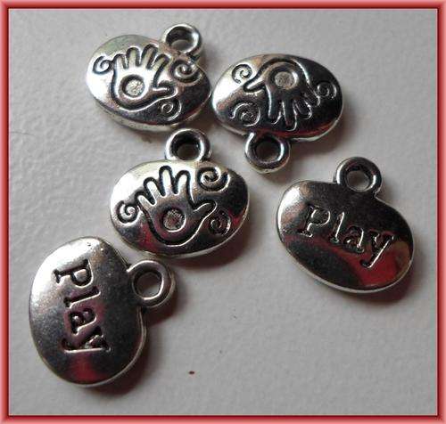 Nickle Charm, 12mm x 13mm - Pack of 10.