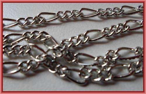 Nickle Chain, 4mm Irregular Link  - Per meter.