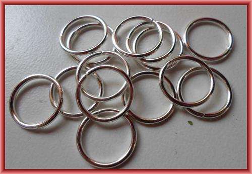 SIlver Tone Jump Rings, 1.5mm x 16mm - Pack of 50.