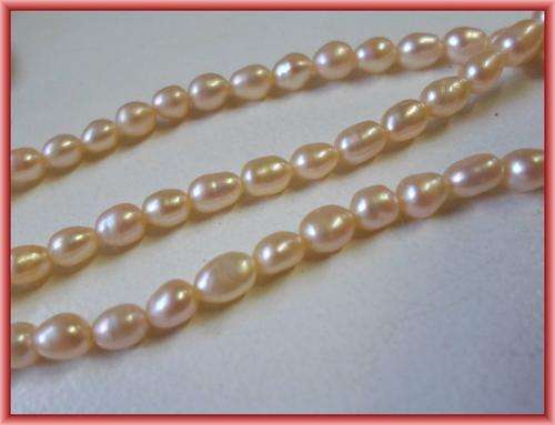 MUST GO!! Peach Freshwater Pearls, 4mm x 5mm - Per sting (+/- 75)