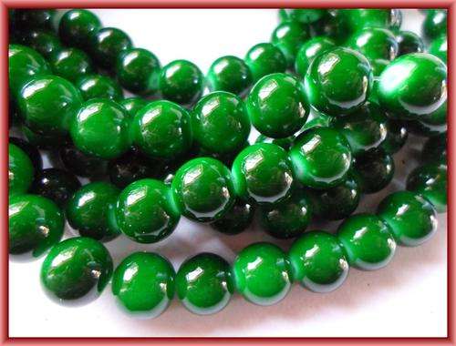 Dark Green Opaque Glass Rounds, 10mm  - Per String (+/- 85)