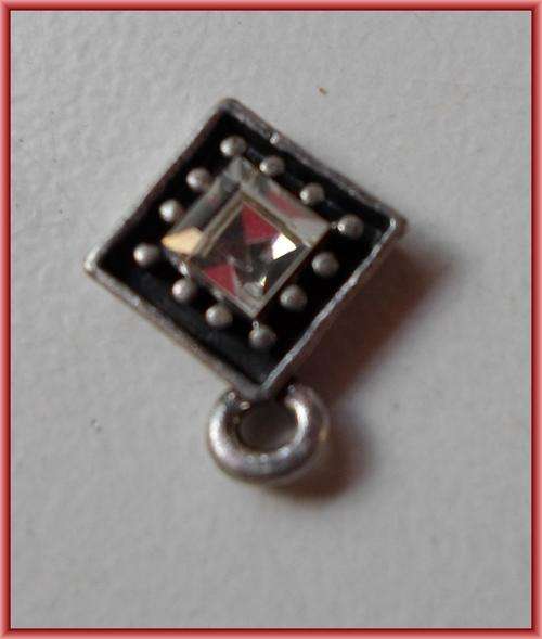 Nickle Rhinestone Charm, 17mm x 14mm - Pack of 5.