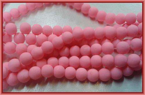 SPRING SALE!!  Pink Matt Glass Rounds, 6mm - Per String(+/-150/string).