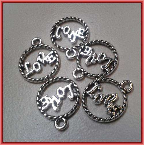 Love Charm, 19mm x 16mm - Pack of 10.