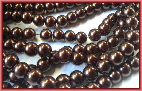 Chocolate Glass Pearls, 4mm - Per String (+/- 200/ string)