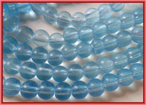 SPRING SALE!! Blue Clear Glass Rounds, 8mm  - Per String (+/- 100)