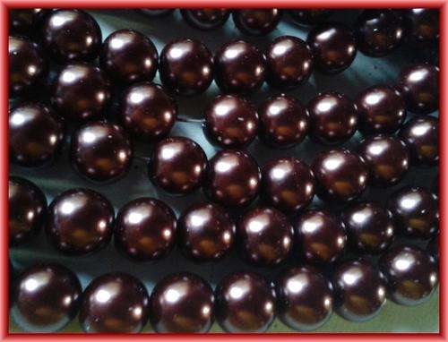 Dark Burgandy Glass Pearls, 8mm - String of +/-100.