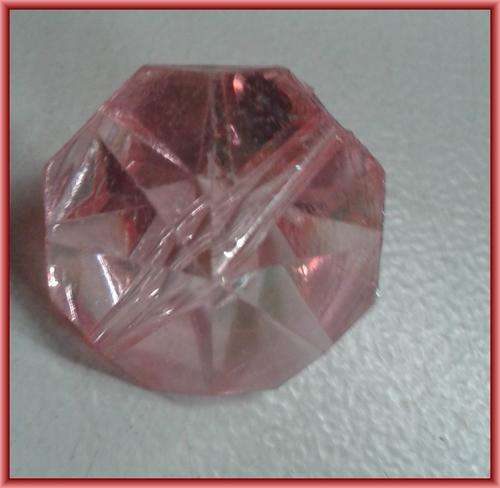 Pink Acrylic Bead, 18mm x 15mm  - Sold Individually.
