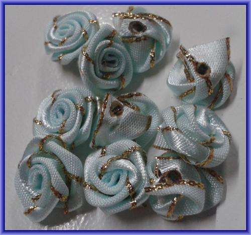 Blue Material Rose, 10mm - Pack of 10.
